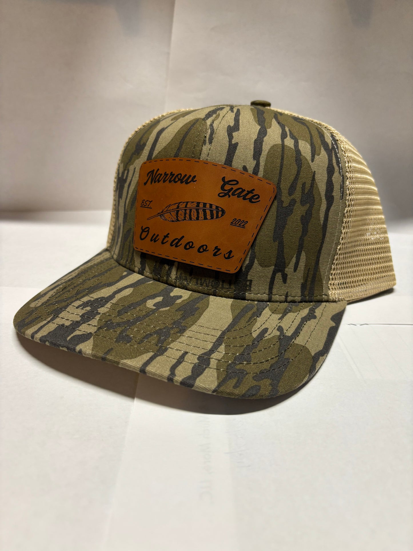 Leather Patch Bottom Land Camo Hat