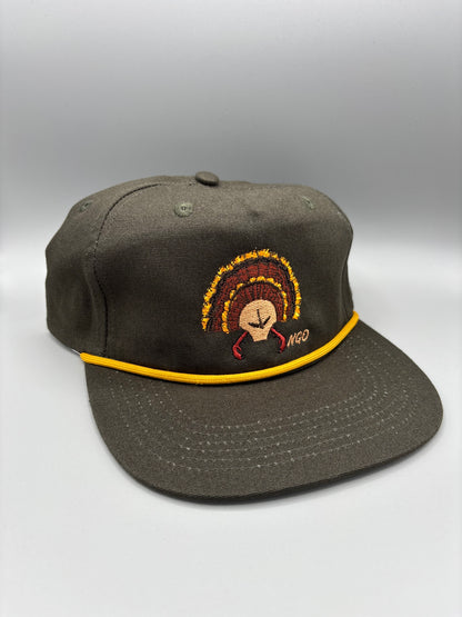 Old School Turkey Fan Mount Rope Hat